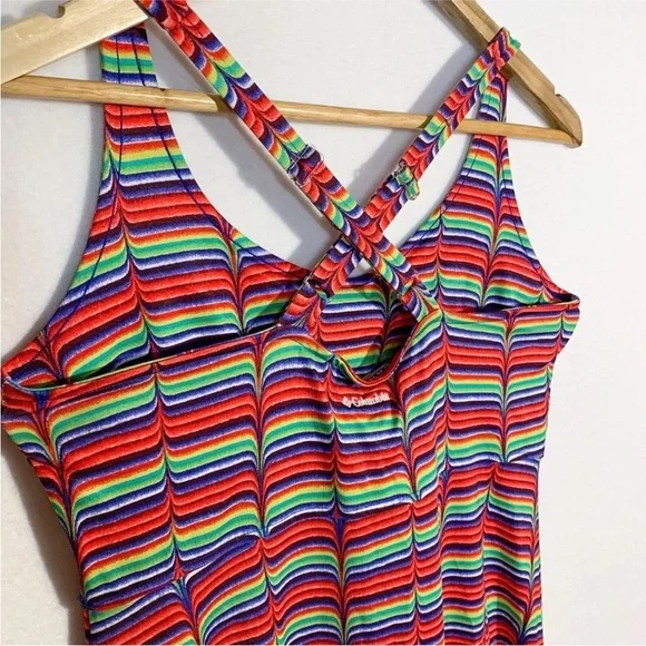 Columbia Rainbow Sleeveless Scoop Neck Athletic Dress Festival - Picture 6 of 9